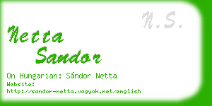 netta sandor business card